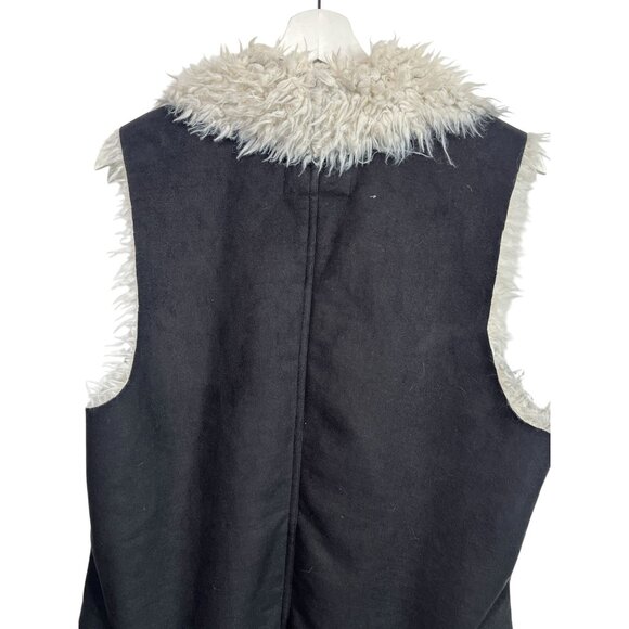 Sanctuary Vest Womens XL Jacket Faux Suede Faux Fur Coat Fall Winter Sleeveless - Picture 8 of 16